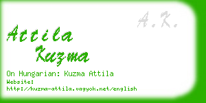 attila kuzma business card